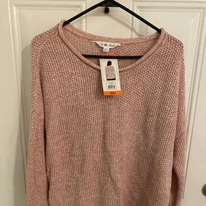 Pink cotton/linen sweater